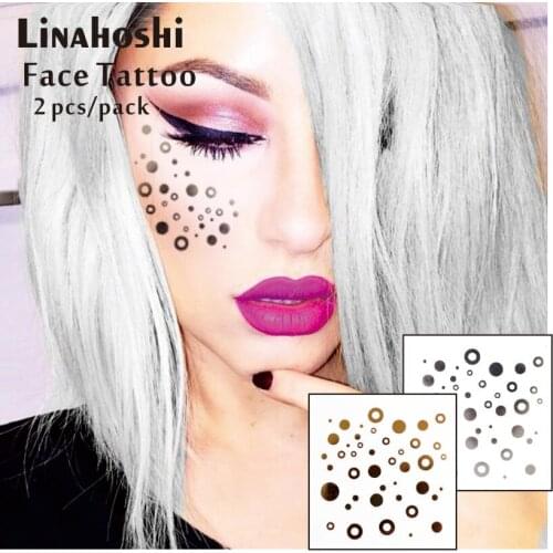 #F04 2 pcs/ Set Face Decor Tattoos, Non-toxic And Waterproof Round Points Glitter Makeup,Jazz Aspen Snowmass