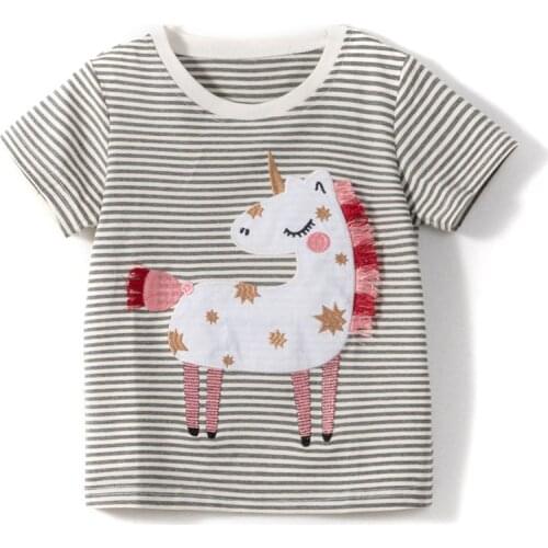 Unicorn t shirt 100% Knitted Cotton 2021 Summer Bebe Baby Girl Clothes Short Sleeve Kids t-shirt Casual Tee Infant Children Tops