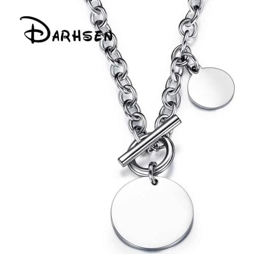 FATE LOVE Engraving Unisex Women Men Statement Necklaces Round Pendants Stainless Steel Fashion jewelry