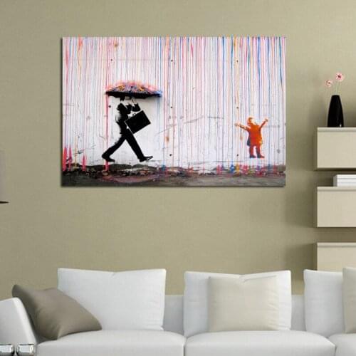 Artist Color Rain Canvas Painting Print Living Room Home Decoration Modern Wall Art Oil Painting Posters Pictures Art Artwork