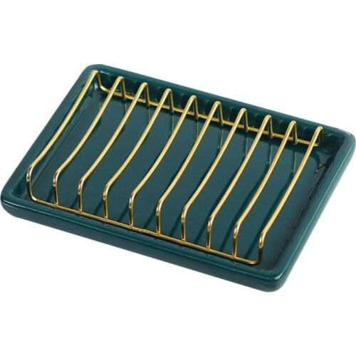 Ceramic Tray Soap Box Dish Household Toilet Hotel Creative 304 Stainless Steel Drain Rack Shower Storage
