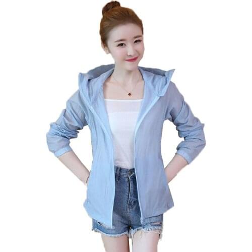 Summer Sun Protection Clothing Women 2021New Breathable Long Sleeve Thin Jacket Lady Anti-UV Coat Overcoat Female Hooded Jackets