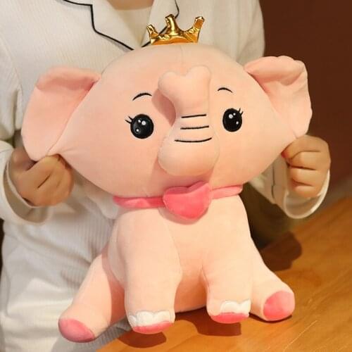 Cartoon Crown Olifant Animal Plush Toy Crown Elephant Doll Pillow Down Cotton Filling Full and Undeformable Home Decoration Gift