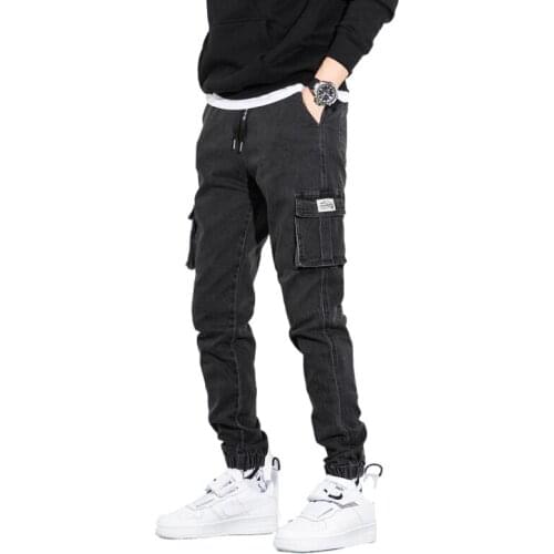 Men Jeans Pants Spring and Autumn Casual Loose Feet Cropped Trousers Trendy Sports Harem Pants Japanese Streetwear Men 8XL