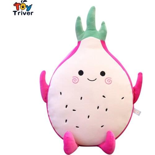 Pitaya Dragon Fruit Plush Toy Triver Stuffed Doll Pillow Cushion Baby Kids Children Boy Girls Birthday Gift Toys Home Room Decor