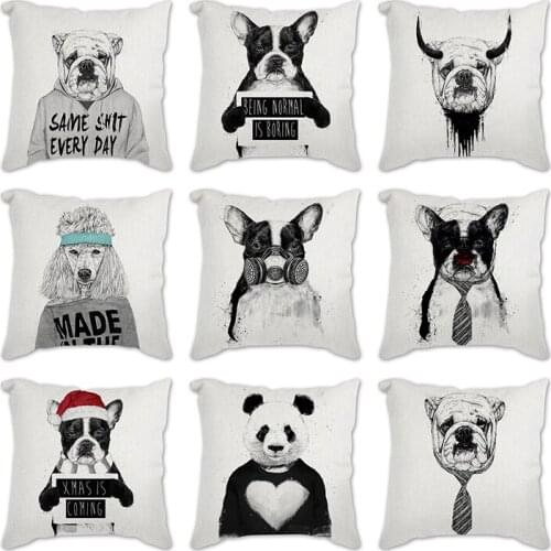 Pillowcase Dog Printed cushion cover 45*45 sofa cushions Pillow cases Polyester Home Decoration Throw pillow Panda covers Party