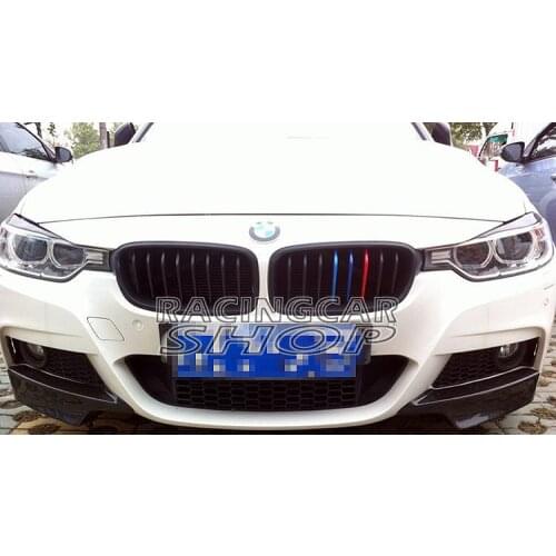 Real Carbon fiber P Style Front Spoiler Splitter for BMW F30 F35 M tech Bumper 2012UP B127