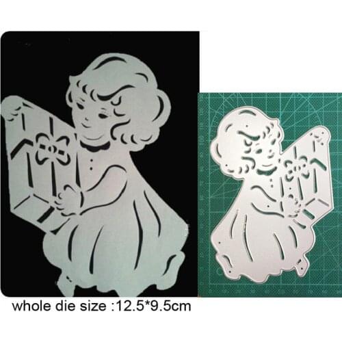Craft dies Girl Holding Gift Box Metal Cutting Dies Stencils For Scrapbooking dies Album/photo Card Embossing Dies Cuts New 2020