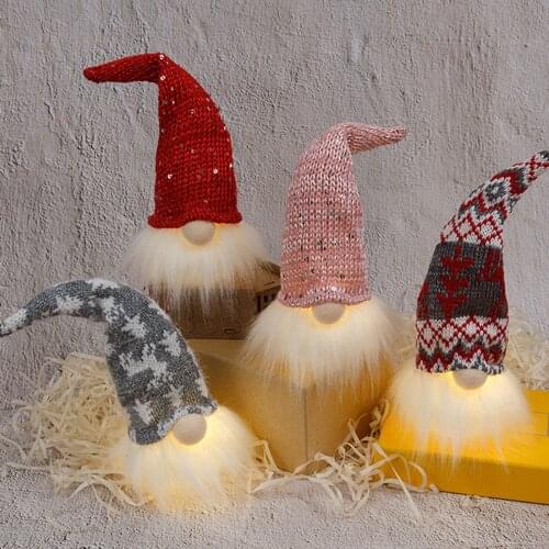 Christmas Gnomes Elf Dolls Home Party Decorations Glowing Dwarf Faceless Dolls Rudolph Ornaments Gift Happy New Year 2022