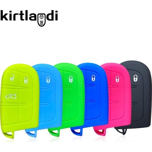 Kirtlandi Silicon Car Key Cover Case Holder for Jeep Dodge Journey Chrysler Compass Grand Cherokee Smart FOB Key Remote Control