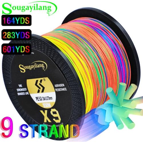 Sougayilang NEW X9 Fishing Line 150M 350M 550M PE Fishing Line 9 Strands Reverse Spiral Tech Multifilament Strong Fishing Line