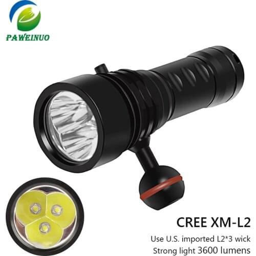 120m Diving LED flashlight Scuba high power fill light for underwater worker lanterna torch 26650 work flash light torch lamp