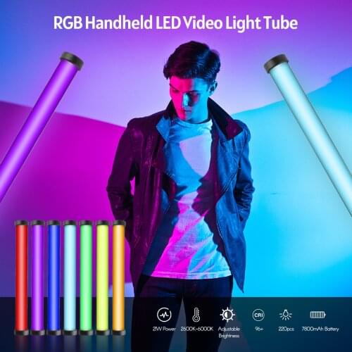 ADAI BL-240 RGB Handheld LED Video Light Tube Photography Fill Light 2600K-6000K Dimmable 9 Lighting Effect with Carry Bag