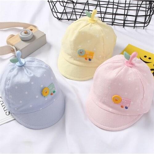 Lovely Baby Boy Girl Hat With Ears Cartoon Dot Toddler Baby Cap Summer Autumn Soft Cotton Infant Baseball Cap Sun Visor Hats