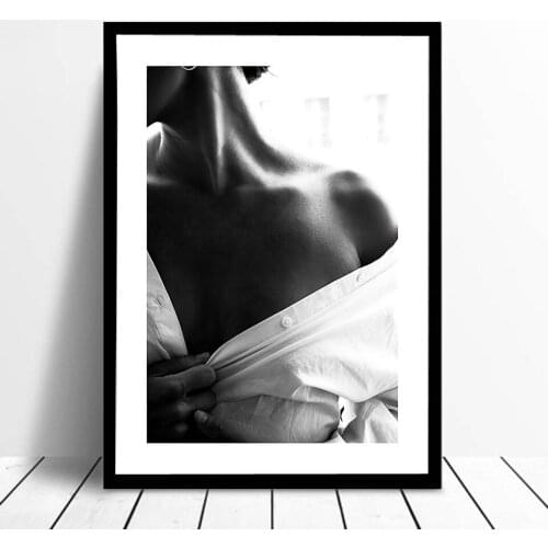 Female Shoulder Fashion Poster Photography Canvas Painting Black Whit Wall Art Pictures For Living Room Modern Decorative Prins