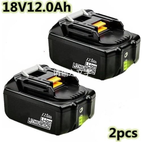 2pcs Original For Makita 18V 12000mAh Rechargeable Power Tools Battery with LED Li-ion Replacement LXT BL1860B BL1860 BL1850