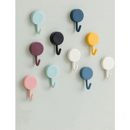 5Pcs Cute Creative Sticker Hook Free Punch Wall Sticker Seamless Hook Key Placement Classification