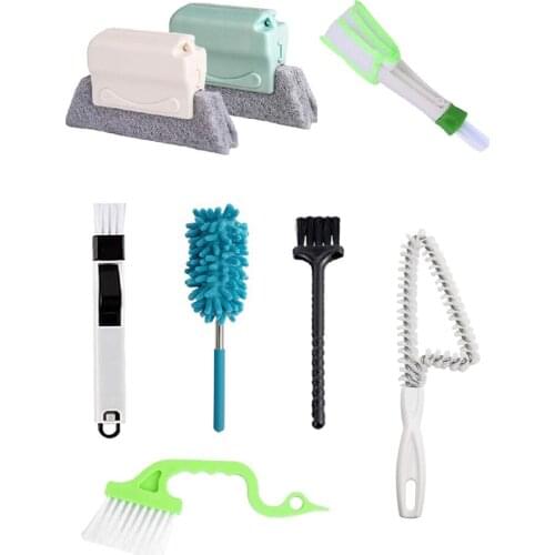 8pcs Groove Cleaning Tools Wear-resistant Gap Cleaner Crevice Sink Cleaning Brush Window Groove Cleaning Cloth Window Brush