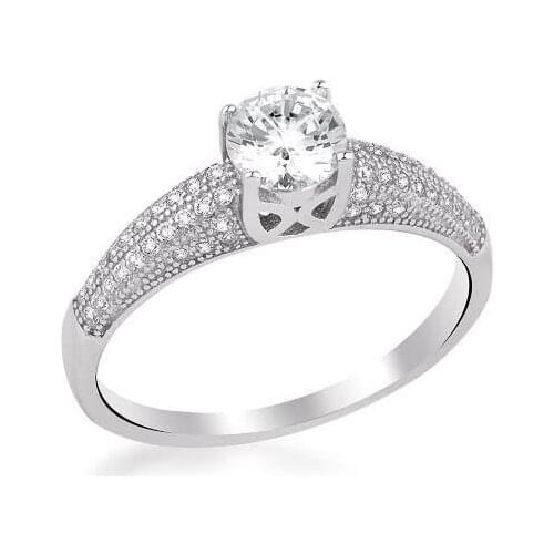 Handmade 925 Sterling Silver Solitaire Ring with Zircon Stone