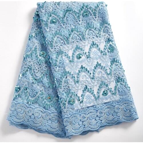 Zhenguiru Sequined African Lace Fabric High Quality French Lace Fabric 2021 Tulle Nigerian Fabric For Women Wedding Party A2296