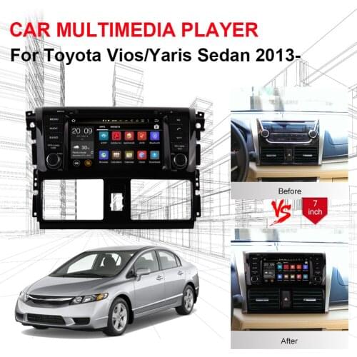 Android 8.0 Octa Core 4GB RAM Car DVD Multimedia Player For Toyota Vios/Yaris Sedan 2013- Auto Radio Stereo GPS Navigation Wifi