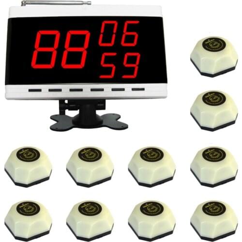 SINGCALL Wireless Calling System, Paging Service Bell System.10 Bells APE560 and 1pc White Receiver APE9300