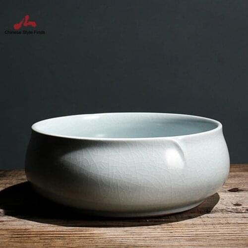 Ru Kiln Large bowls for chinese tea wash Ceramic Kungfu Water Washed Bowl Multifunctional Accessories Ceremony Teaware