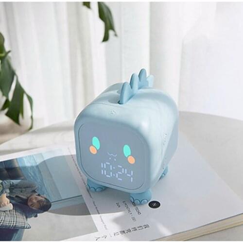 New Fun Dragon Alarm Clock Voice Timekeeping Cartoon Silicone Lamp Bedroom Led Night Light Smart Alarm Clock Desktop Decoration