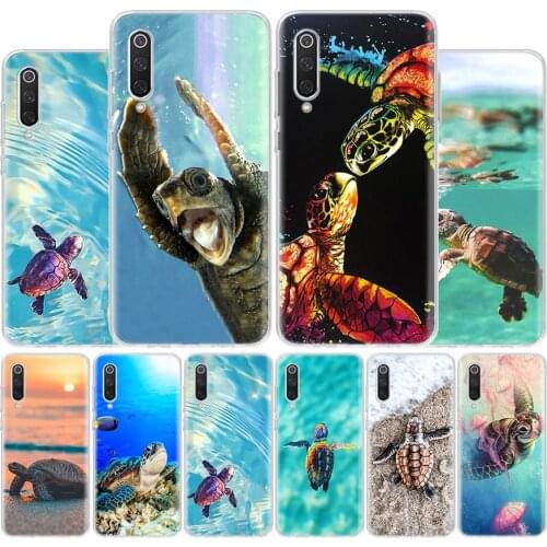 Sea Turtle Aqua Cute Animal Cover Phone Case For Xiaomi Redmi Note 10 9 9S 8T 8 7 6 5 9A 6A 7A 8A 9C K20 S2 Pro Luxury Soft Coqu