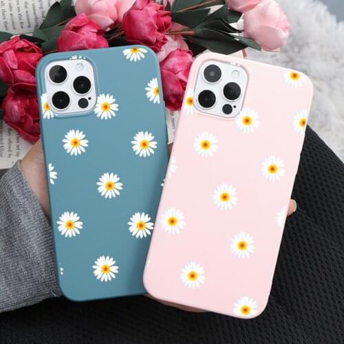 Daisy Flower Cover For Xiaomi Poco X3 F2 Mi 10T Redmi Note 10 Lite 9S 9 9A 9C 8 T 8T 7 5 6 K20 Pro Max Candy Color Silicone Case