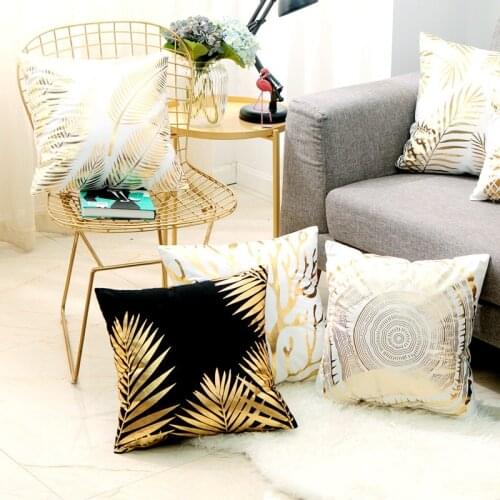 Gold Pineapple And Flamingo Cushion Bronzing Gold Foil Cushions Decorative Pillow Home Decor Sofa Throw Pillows 17*17inch