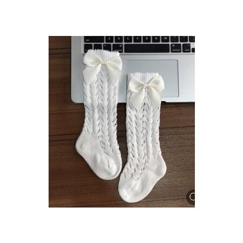 Baby Toddlers Girls Socks Solid Breathable Mesh Cotton Socks Newborn Medium Tube 3/4 Knee High Spanish Style Socks for Girls