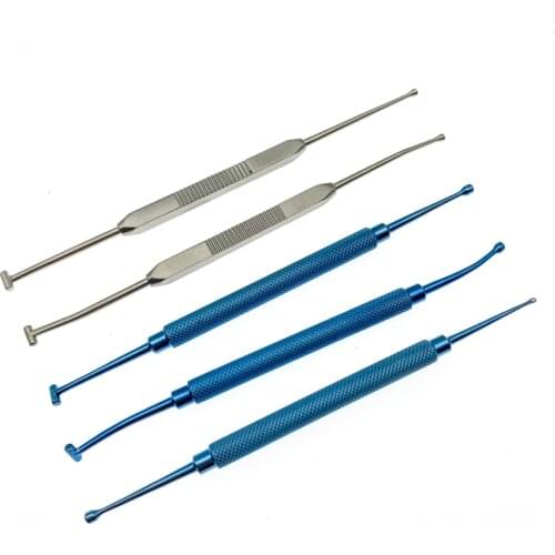 Stainless steel /Titanium Double-ended Scleral Depressor with pocket clip ophthalmic surgical instruments