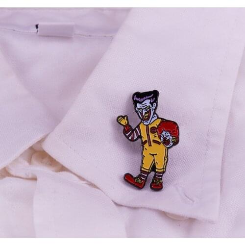 Clown Actor Enamel Pin Halloween Horror Jewelry Kids Gift Brooch Funny Lapel Scarf Badge