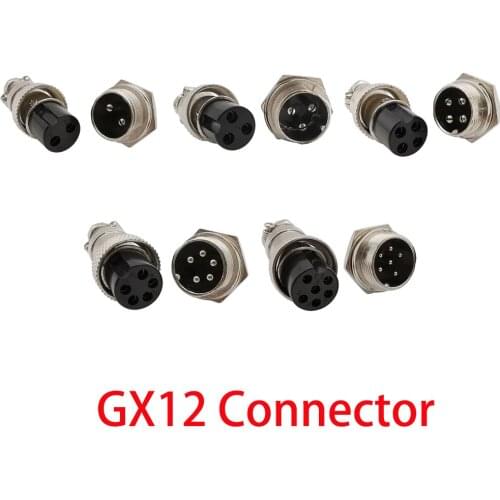 GX12 2Pin 3Pin 4Pin 5Pin 6Pin Male Female Plug Socket Aviation Connectors Circular Wire Panel Connector for Radios Mic