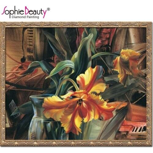 Sophie Beauty Tulip Needlework 3D DIY Diamond Painting Mosaic Home Decoration Cross Stitch Square Drill Full Diamond Embroidery