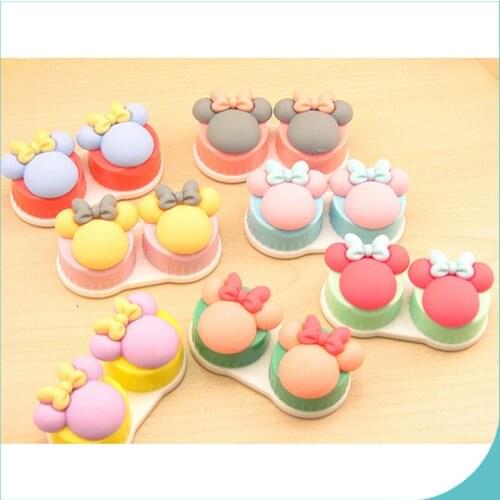 Lovely Multicolor Mini Little Bowknot Portable Contact Lens Case for Women Gift Kit Holder Contact Lenses Box