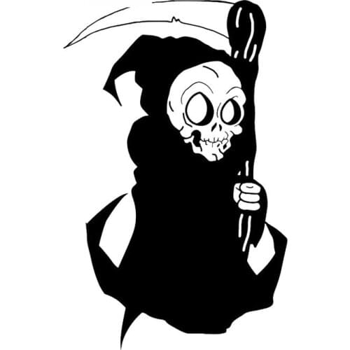 Cute Skeleton Skeleton Grim Reaper Sticker High Quality Car Decoration Personality PVC Waterproof Decal Apply To Car Window