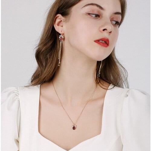 Fashion Jewelry Dara Merry Cherismas Red Deer Long Tassel Earrings Long 2021 New Coming