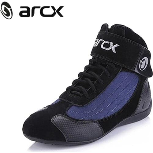 Motorcycle Boots Men Moto Riding Boots Summer Breathable Cow Leather Boots Motorbike Biker Chopper Cruiser Touring Ankle Shoes