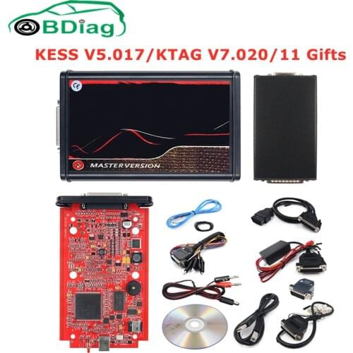 Online Kess V5.017 2.80 OBD2 Manager Tuning Kit KTAG V7.020 4 LED Unlimited KESS 5.017 K-TAG 7.020 Car Truck Moto ECU Programmer