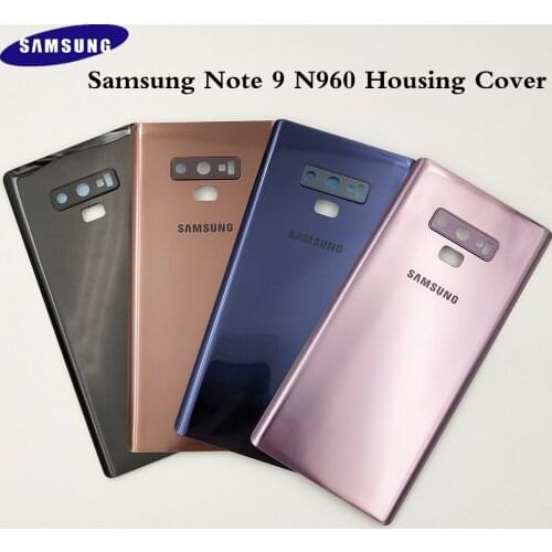 Original Samsung Galaxy Note 9 Back Battery Cover Glass Rear Housing Cover For Galaxy Note9 N960 N960F SM-N960F With Camera Lens