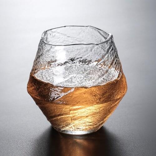 Whirlwind Texture Beer Glass An Irregularly Shaped Whiskey Cups Old Fashioned Glasses Creative Wine Coffee Cup for Home for Bar