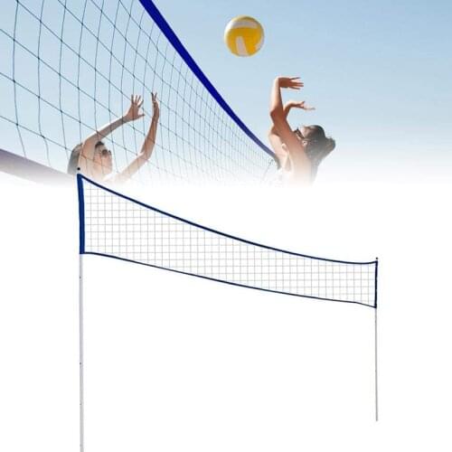 Hot Badminton Net Outdoor Portable Volleyball Net Adjustable Foldable with Stand Pole for Beach Grass Park Venues DO2