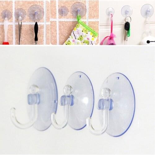 Strong Transparent Suction Cup Sucker Wall Hooks Hanger For Any Surface Set