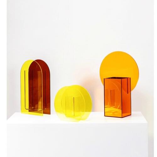 Transparent Acrylic Vases Floral Container Decorative Flower Design Wedding Party Flowers Centerpieces Home Office Decoration