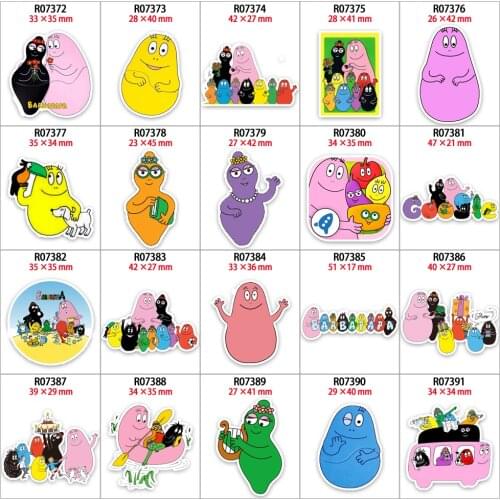 Flatback Resins New Kawaii Barbapapa Cartoon 30pcs/lot Printed for Phone Case Handamde Earring Decor Material R0737 R0738 R0739