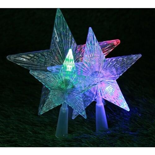 Christmas Decoration Transparent Acrylic Glitter Five-pointed Star Christmas Tree Top Star Decoration