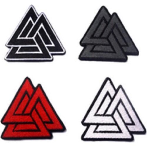 Valknut Symbol Viking Norse Rune Tactical Badge Vikings Patches 3D Embroidery Military Army Badges Hook And Loops For Clothing