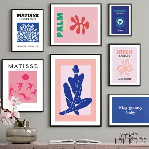 Nordic Poster Mykonos Ibiza Palm Nude Matisse Abstract Wall Art Print Canvas Painting Modern Home Decor Pictures For Living Room